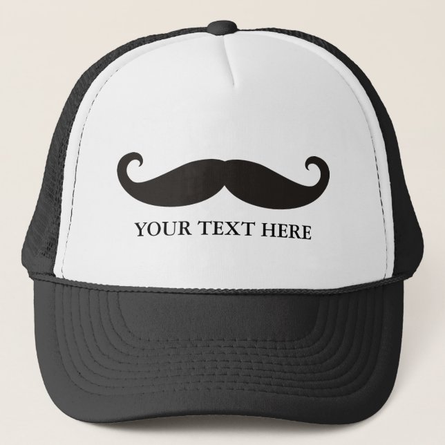 Funny Mustache / Schnurbart + Ihr Text Truckerkappe (Vorderseite)