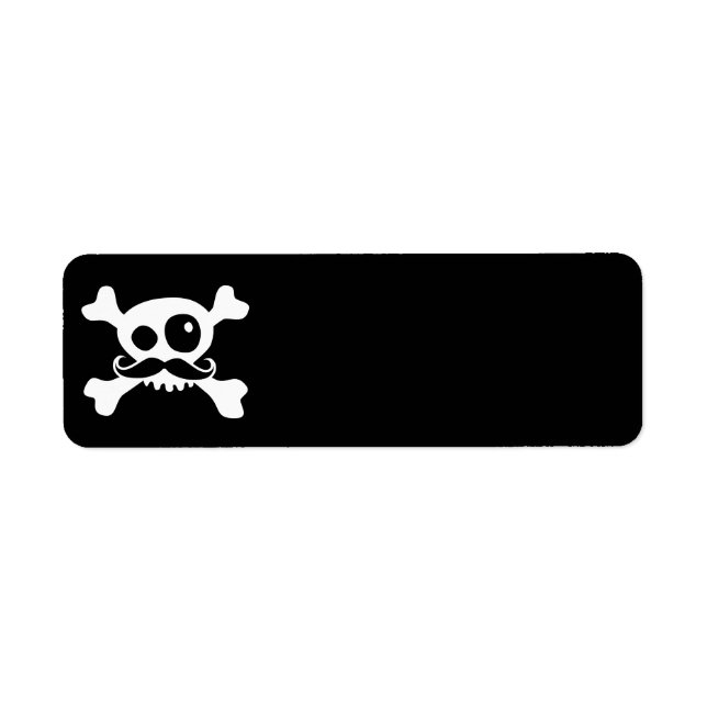 Funny Mustache Skull Rücksendeadresse (Vorne)