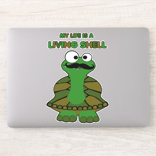 Funny Mustache Turtle Life ist eine lebendige Musc Aufkleber