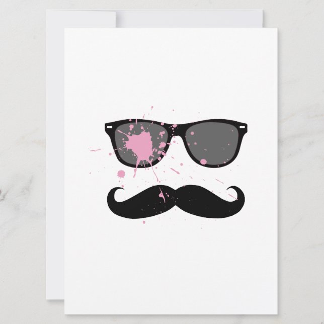 Funny Mustache und Sonnenbrille (Vorderseite)