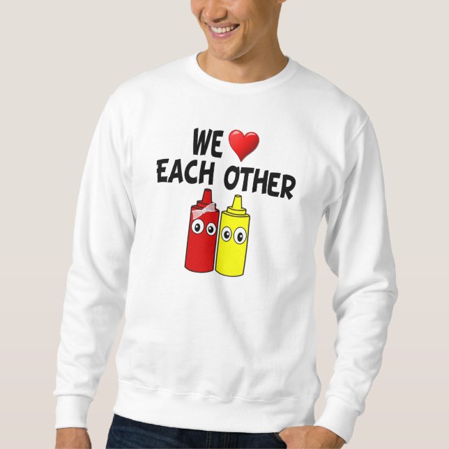 Funny Mustard Ketchup Couple Sweatshirt (Vorderseite)