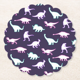 Funny Muster Neon Farbe Dino Comic Dinosaurier Untersetzer