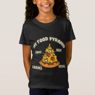 Funny My Food Pyramid Pizza Pizzeria Fast Food Foo T-Shirt