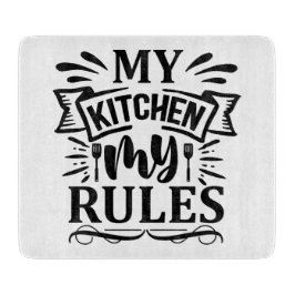 Funny My Kitchen My Rules Schneidebrett