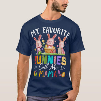 Funny my Liebes Bunnies nennen mich Mama Family Ea T-Shirt