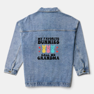 Funny My Liebes Bunnies nennt mich Großmutter Mutt Jeansjacke