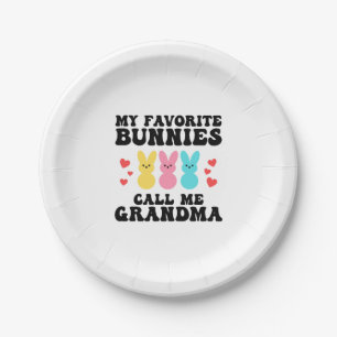 Funny My Liebes Bunnies nennt mich Großmutter Mutt Pappteller