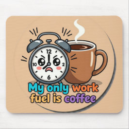 Funny "My Only Work Fuel Is Coffee" Alarm Clock Mousepad