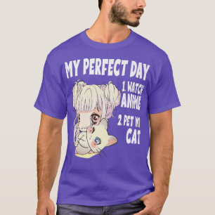 Funny My Perfect Day Anime und Cat Lover Manga Pre T-Shirt
