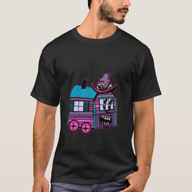Funny Mysween Construction Truck Ghost T-Shirt (Vorderseite)