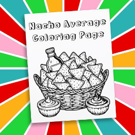 Funny Nachos und Salsa Coloring Page Puff