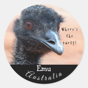 Funny nah von einer Emu in Australien Runder Aufkleber