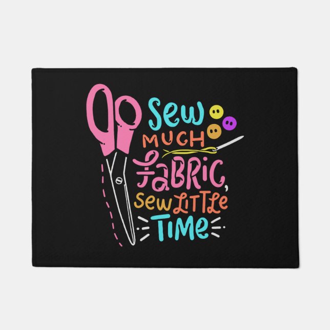Funny Nähen - Nähen viel Stoff Fußmatte (Vorderseite)