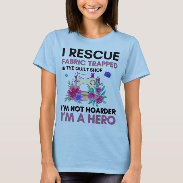 Funny Nähquote Vintage Blumennähmaschine T-Shirt (Vorderseite)