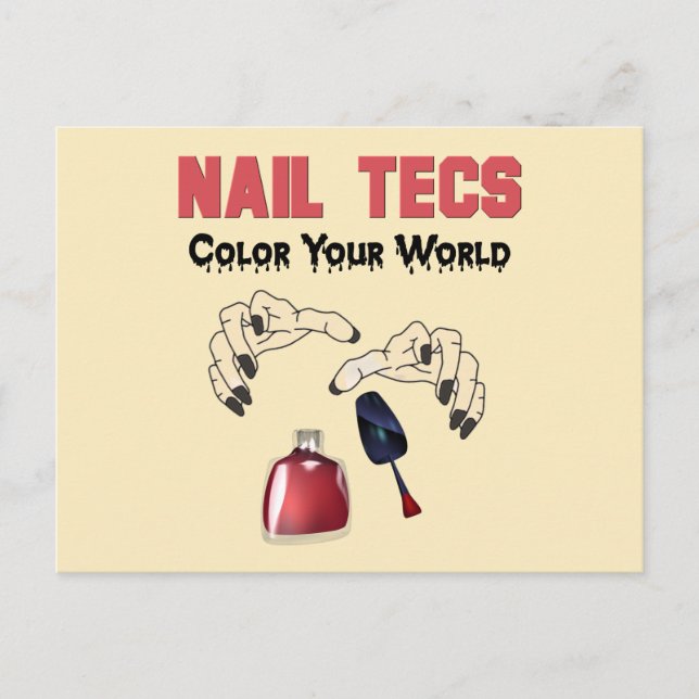 Funny Nail Tech Postkarte (Vorderseite)