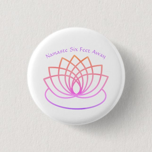 Funny Namaste sechs Meter entfernt Button (Vorderseite)