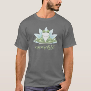 Funny Namaste Yoga Posen Frog Buddha Blume Symbol T-Shirt