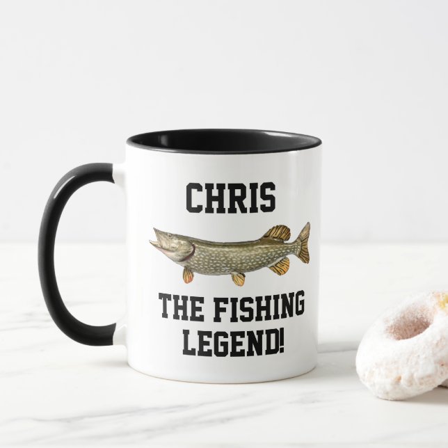 Funny Name Fishing Legend Northern Pike Sports Tasse (Mit Donut)