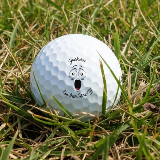 Funny Named Lost "I'm over here" shouting graphic  Golfball (Von Creator hochgeladen)