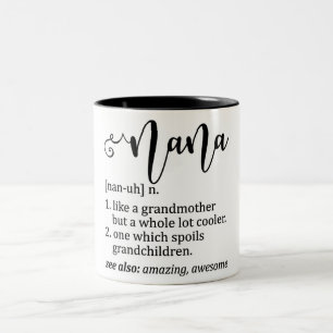 Funny Nana Definition Zweifarbige Tasse