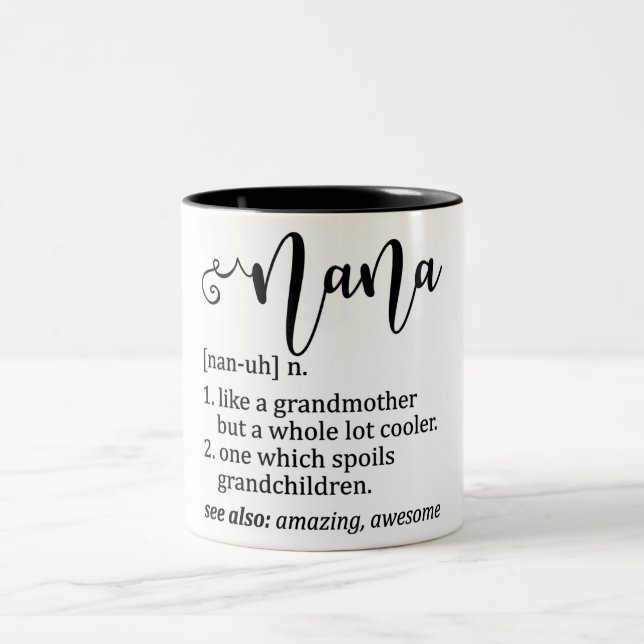 Funny Nana Definition Zweifarbige Tasse (Mittel)