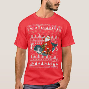 Funny Narwhal Fisch Lover Santa Riding Narwhal Ugl T-Shirt