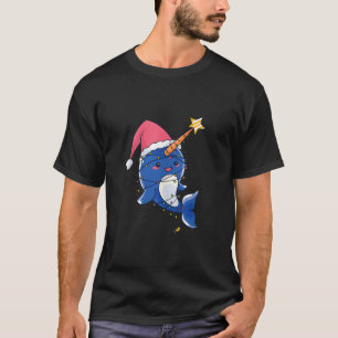 Funny Narwhal in Weihnachten Lichter Weihnachten M T-Shirt