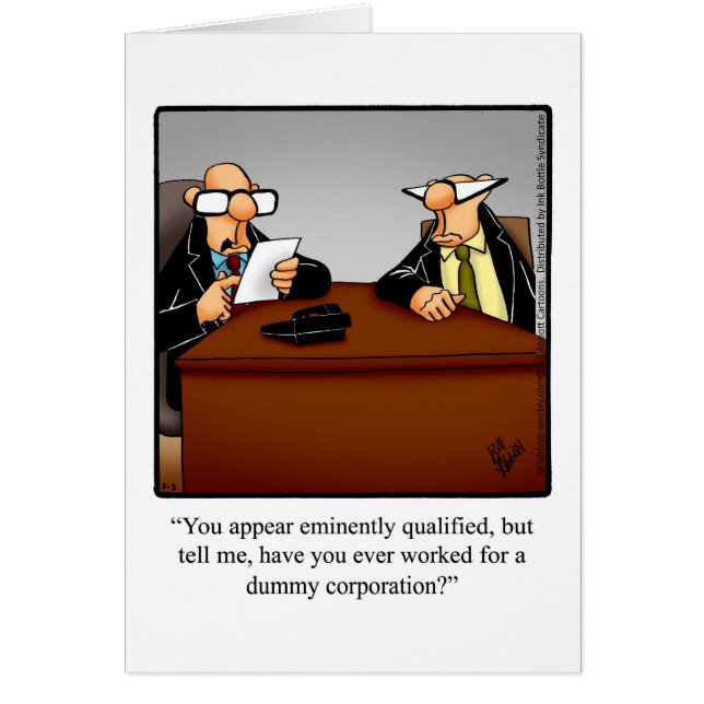 Funny National Boss's Day Card "Spectickles" (Vorne)