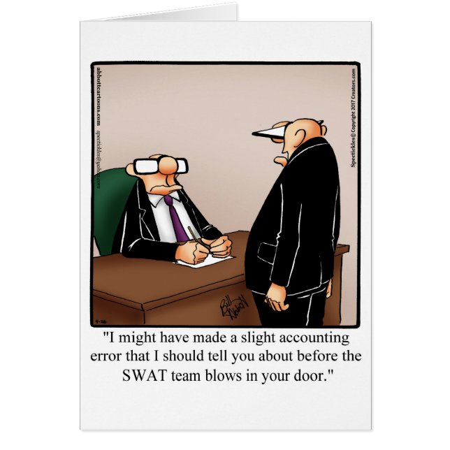 Funny National Boss's Day Card "Spectickles" (Vorne)