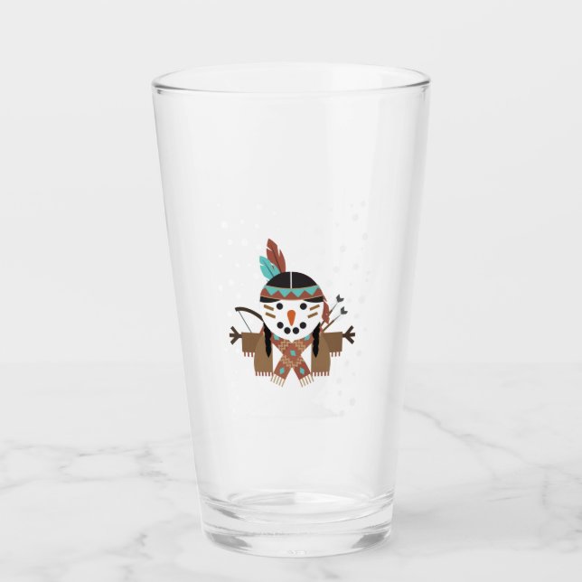 Funny Native American Weihnachtsbaumdekorationen Glas (Vorderseite)