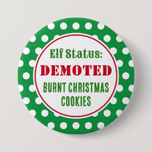 Funny Naughty Christmas Elf Button