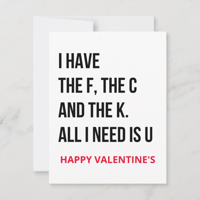 Funny Naughty Dirty Valentinstag Card  Feiertagskarte (Vorderseite)