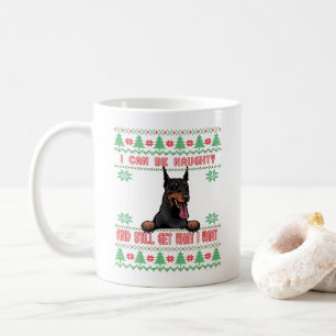 Funny Naughty Doberman Ugly Christmas Sweater Kaffeetasse