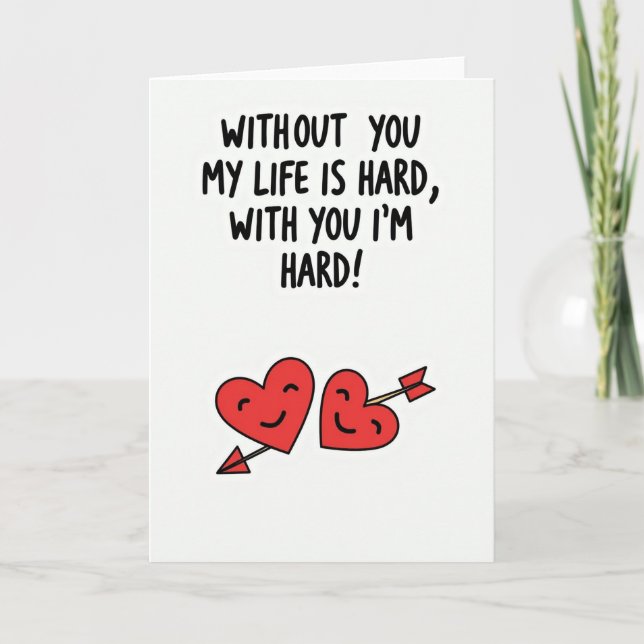 Funny Naughty Hard Love Card Karte (Vorderseite)