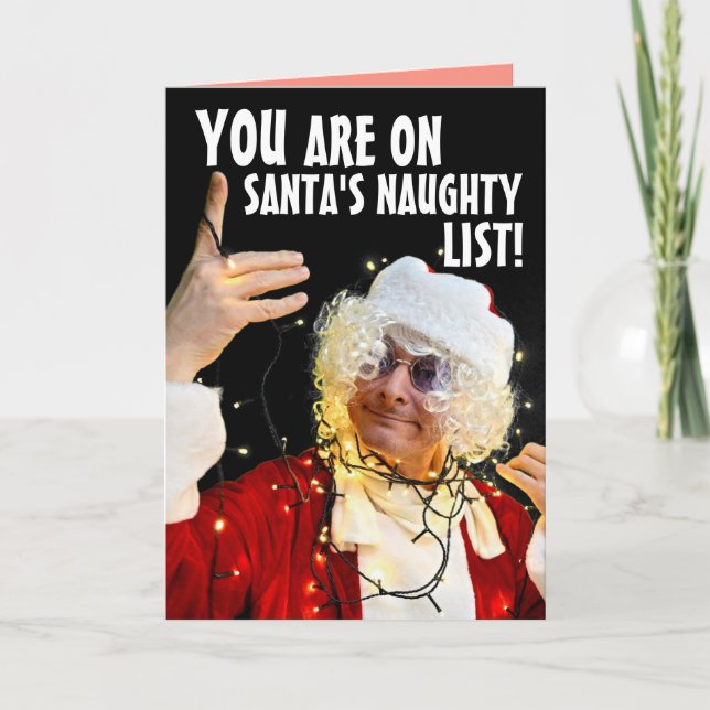 FUNNY NAUGHTY LIST CHRISTMAS GREETING CARDS KARTE (Vorderseite)