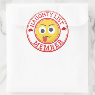Funny Naughty List Weihnachten Runder Aufkleber