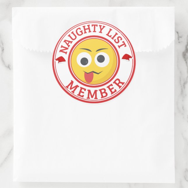 Funny Naughty List Weihnachten Runder Aufkleber (Tasche)