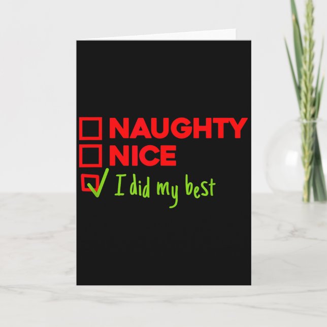 Funny Naughty, Nice, I Did My Christmas  Karte (Vorderseite)