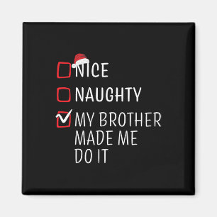 Funny Naughty Nice Weihnachtsfamilie Pajama Men Wo Magnet