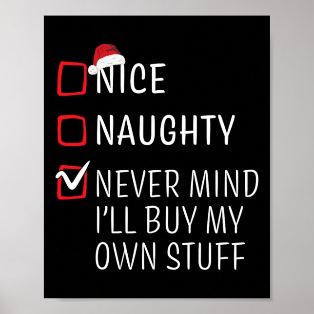 Funny Naughty Nice Weihnachtsfamilie Pajama Men Wo Poster (Vorne)