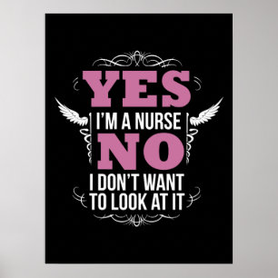 Funny Naughty Nurse Unglaublich witzig Krankenpfle Poster