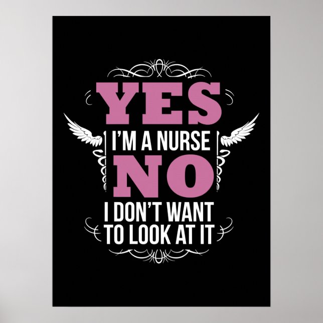 Funny Naughty Nurse Unglaublich witzig Krankenpfle Poster (Vorne)