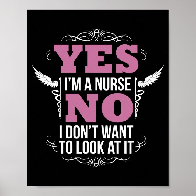 Funny Naughty Nurse Unglaublich witzig Krankenpfle Poster (Vorne)