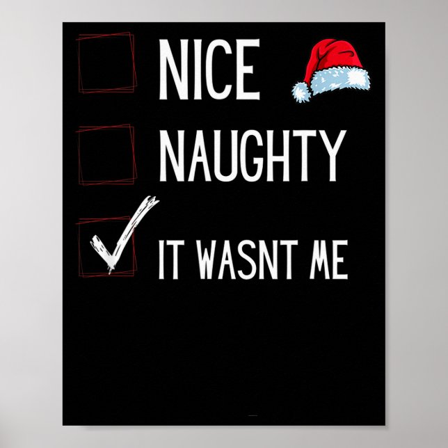 Funny Naughty Or Nice Christmas List Santa Claus E Poster (Vorne)
