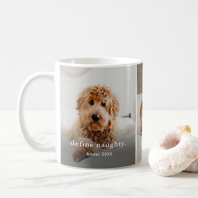 Funny Naughty Pet 3 Foto Weihnachtsfeiertag Kaffeetasse (Mit Donut)