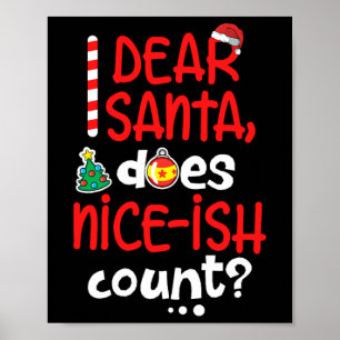 Funny Naughty Weihnachten Liebe Santa Mais Nice-is Poster