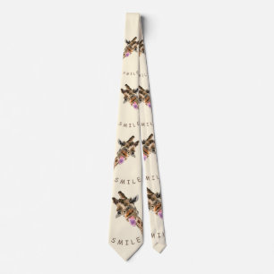 Funny Neck Tie mit spielerischer Giraffe - Lächeln Krawatte