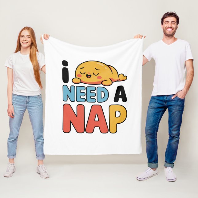 Funny Need A Nap Cute Sleepy Cartoon Fleecedecke (Beispiel)
