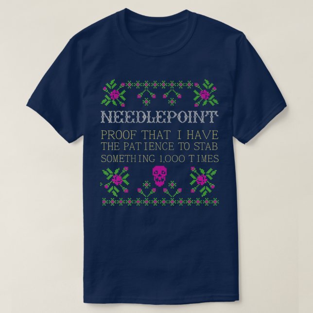 Funny Needlepoint Cross Stitch Nähen Lover T-Shirt (Design vorne)