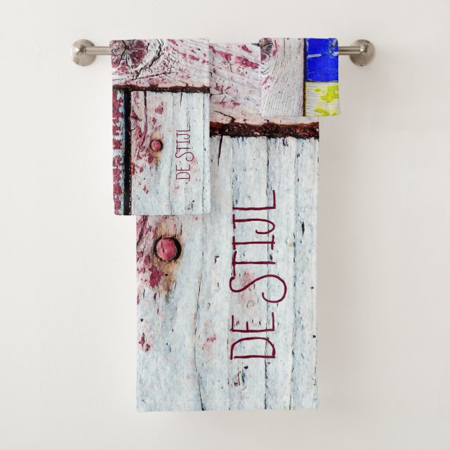 Funny Neoplasticism Holzkunst Stil anpassbar Badhandtuch Set (Insitu)